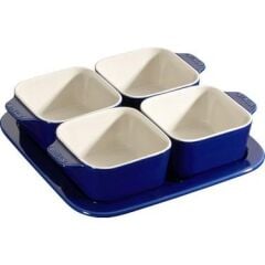 Staub Ceramique Kahvaltı Seti | Seramik | 5-Adet | Koyu Mavi