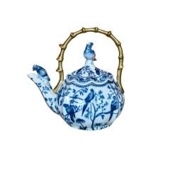 Lukcy Art Mavi Kuşlu Porselen Çaydanlık 22cm