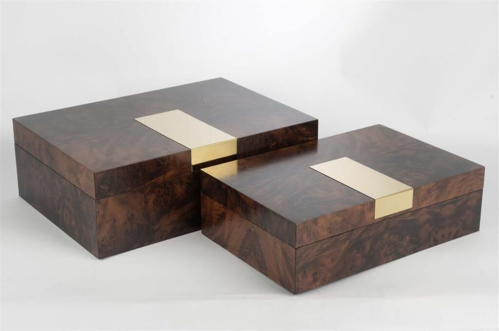 Mikasa Moor 2 li Koyu Ahşap Gold Dek Kutu 20x30x9cm34x24x12cm