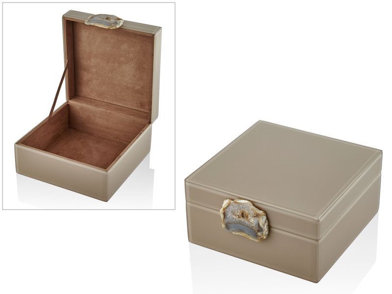 Lamedore Bej Büyük Kare Kutu 21X21X10 Cm