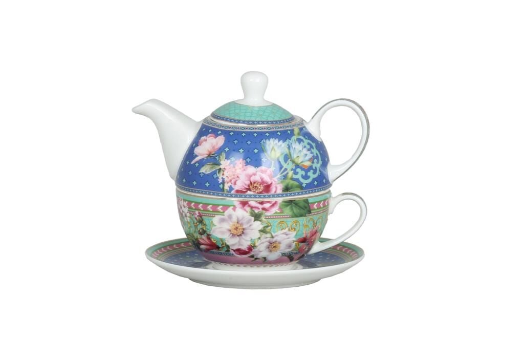 Lucky Art Camellia New Bone China Porselen Tek Kişilik Demlik&Fincan Seti