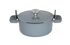 Berghoff Leo Phantom 24Cm Kapaklı Yapışmaz Tencere Smoked Grey 4.3L