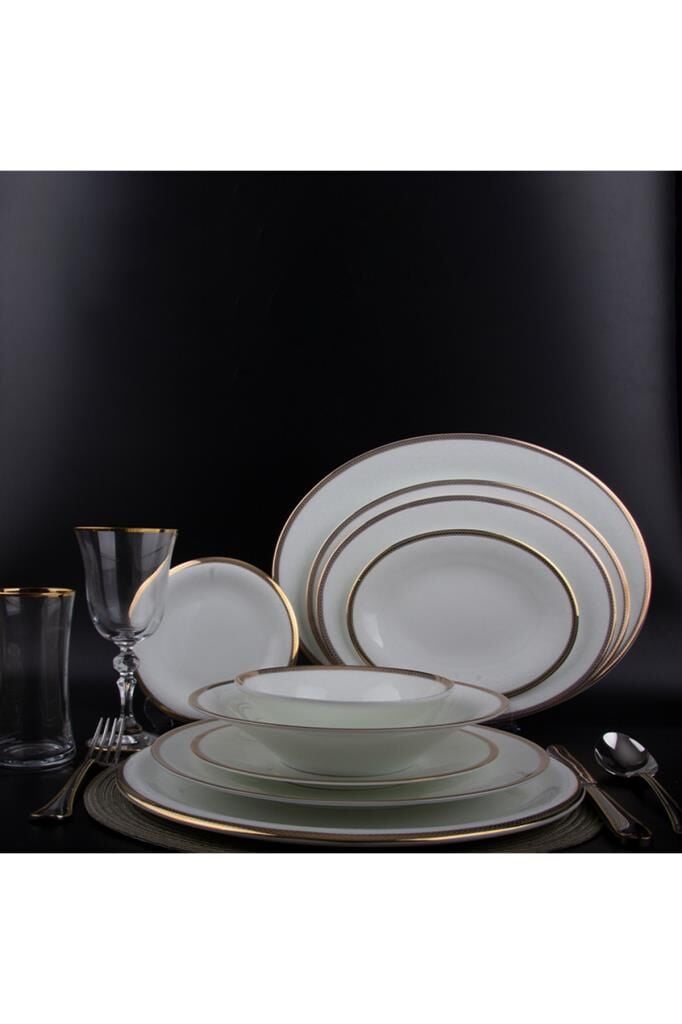 Evaliza Grace Gold 60 Parça 12 Kişilik Yemek Takımı