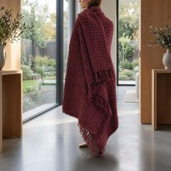 Sarev Ashen 130x170  Throw, .Bordo