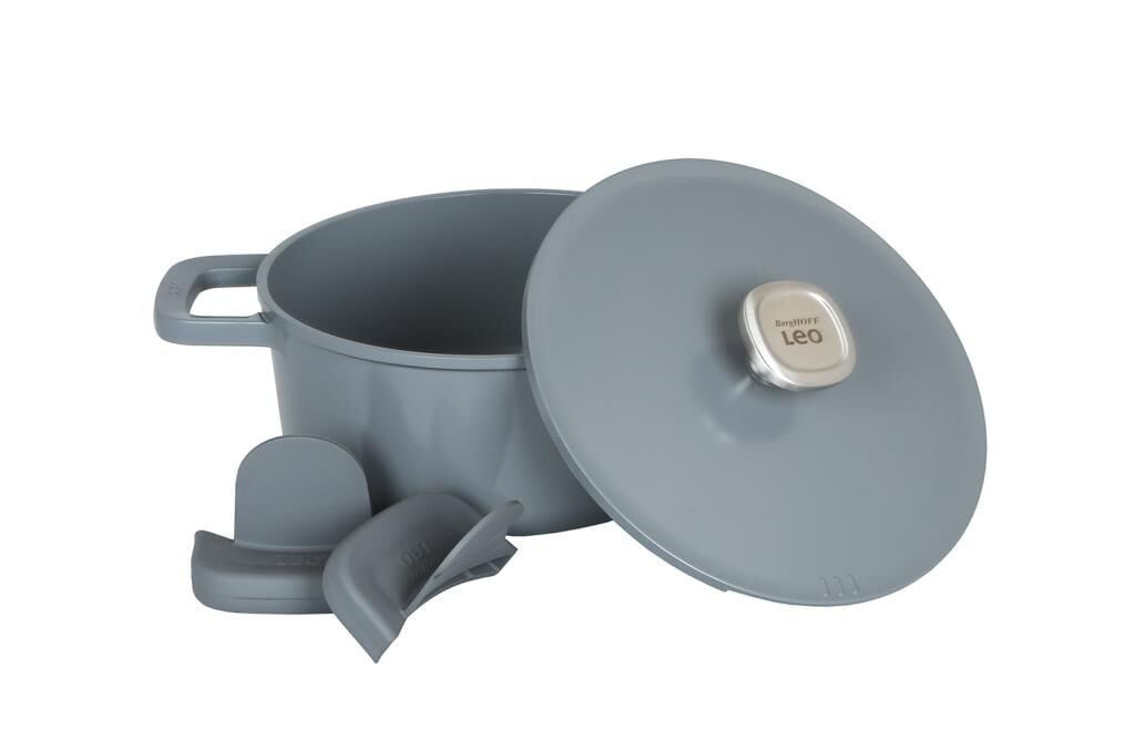 Berghoff Leo Phantom 24Cm Kapaklı Yapışmaz Derin Tencere Smoked Grey 5.5L