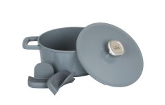 Berghoff Leo Phantom 24Cm Kapaklı Yapışmaz Derin Tencere Smoked Grey 5.5L