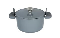 Berghoff Leo Phantom 24Cm Kapaklı Yapışmaz Derin Tencere Smoked Grey 5.5L