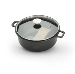 De Buyer Choc Extreme Yapışmaz Kaplama Cam Kapaklı Tencere 24 cm