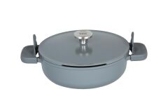 Berghoff Leo Phantom Kapaklı Yapışmaz Sote Tenceresi 28 Cm Smoked Grey