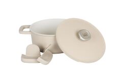 Berghoff Leo Phantom 24Cm Kapaklı Yapışmaz Latte Tencere 4.3L