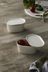Be Original Pera 13Cm 2'Li Oval Kapaklı  Fırın & Saklama Kabı