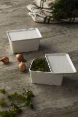 Be Original Pera 13Cm 2'Li  Dikdörtgen  Kapaklı Fırın & Saklama Kabı