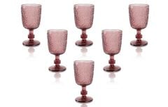 Lucky Art Celia 6 lı Pembe Cam Kadeh Seti