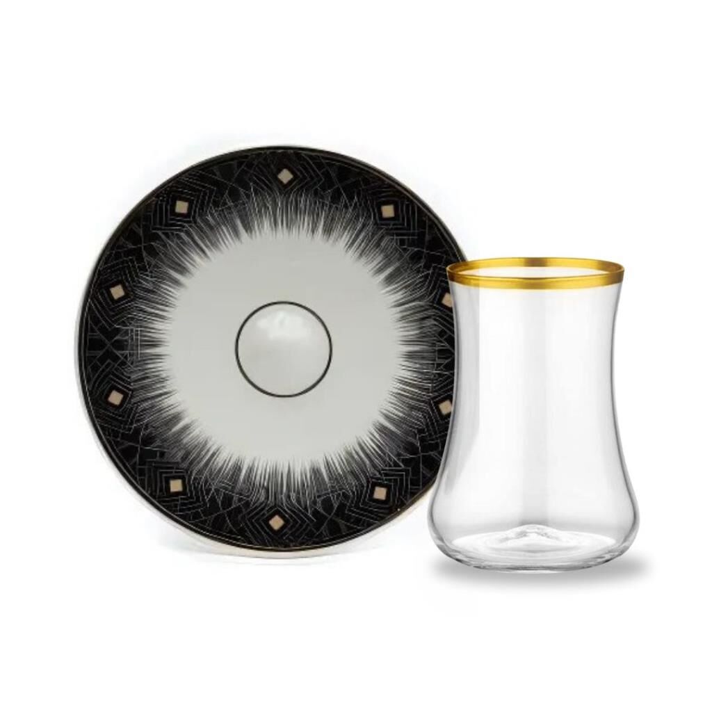 Koleksiyon Dervish Diamond Black Çay Seti
