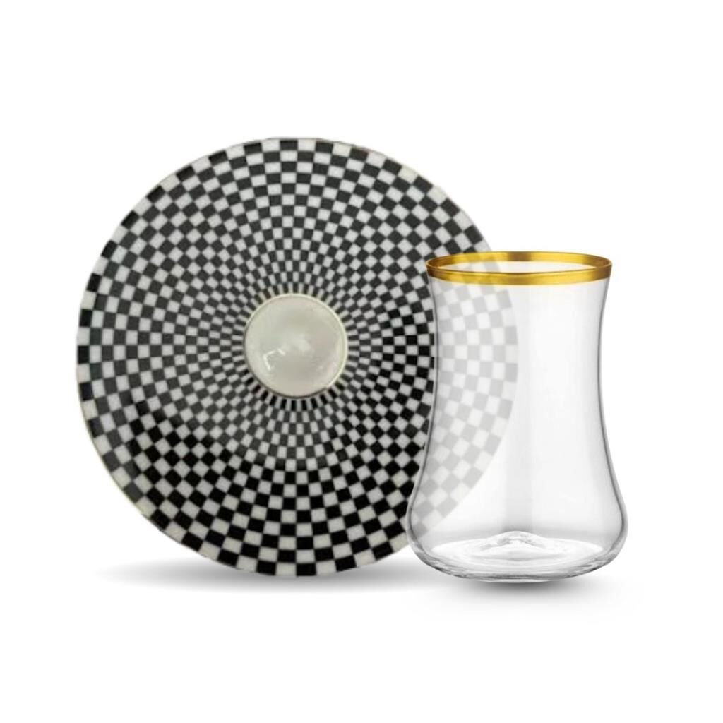 Koleksiyon Dervish Dama Altın 6lı Çay Seti