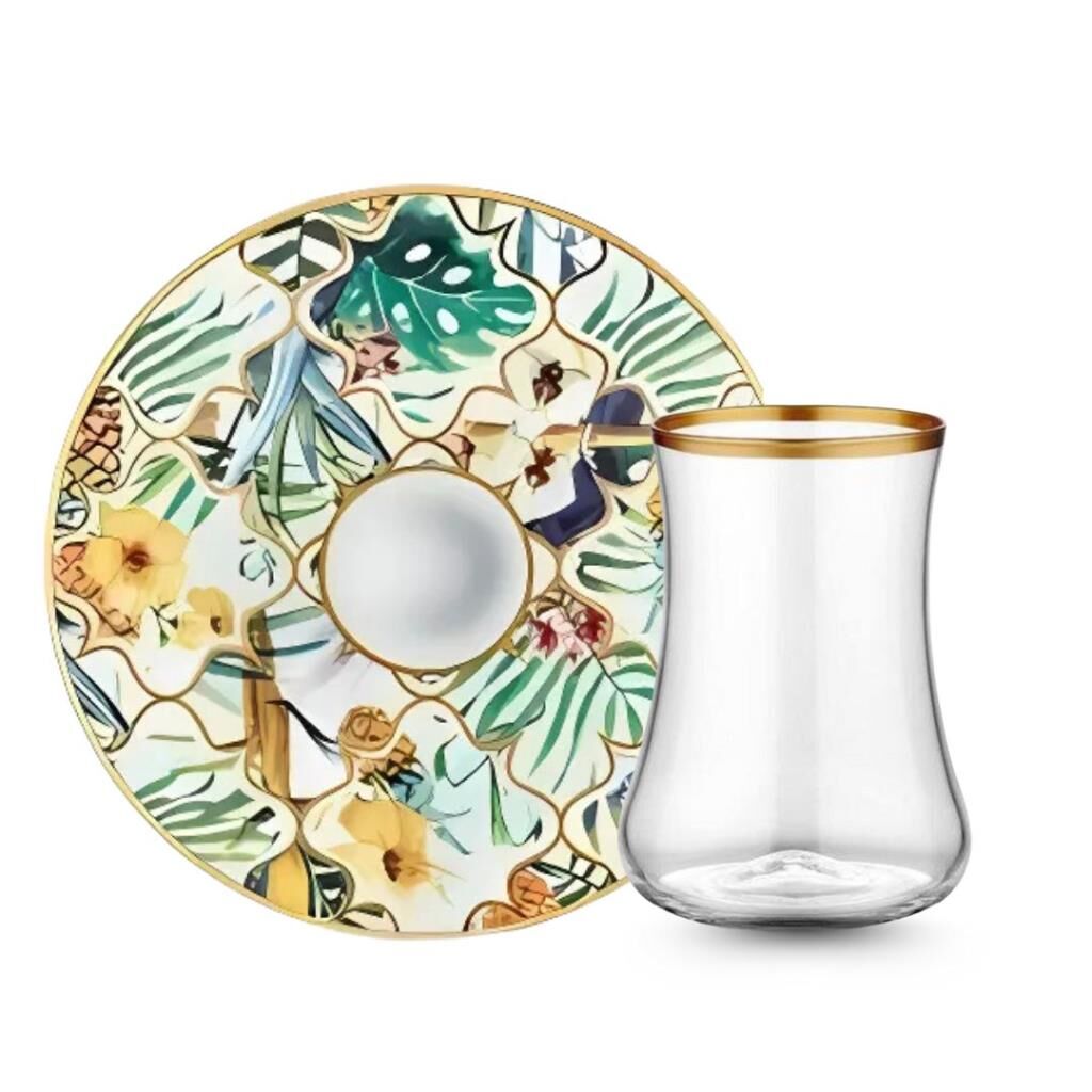 Koleksiyon Dervish Amazon Brasil Tabak 6'Lı Çay Bardağı Seti