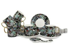 Mikasa Moor Garden Siyah 6lı Kahve Fincanı Seti 18prç 100cc