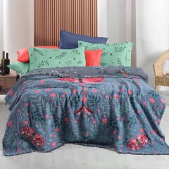 Sarev Abrial Yeşil Çift Kişilik %100 Pamuk İpliği Boyalı Pike Takımı