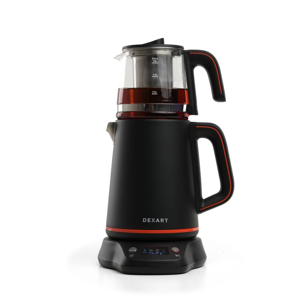 Dexart PerfectTea Dijital Çay Makinesi-Siyah Çelik 1+2L
