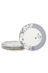 Mikasa Moor Fili e Fiori Mavi Beyaz 6lı Servis Tabağı 27cm