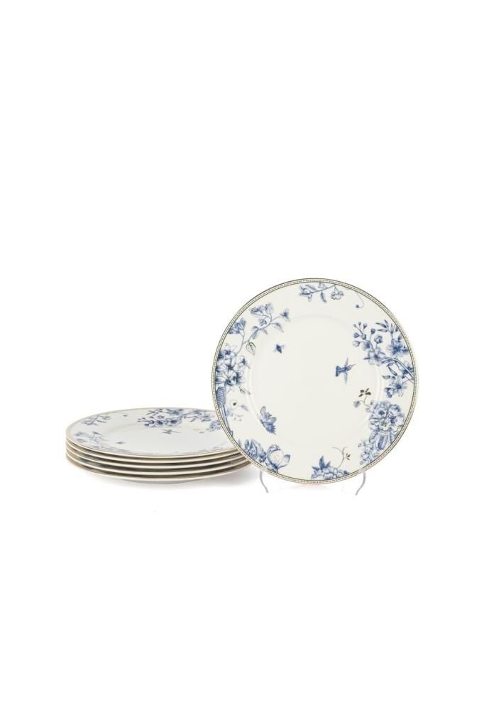 Mikasa Moor Fili e Fiori Mavi Beyaz 6lı Pasta Tabağı 20cm