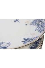 Mikasa Moor Fili e Fiori Mavi Beyaz 6lı Pasta Tabağı 20cm