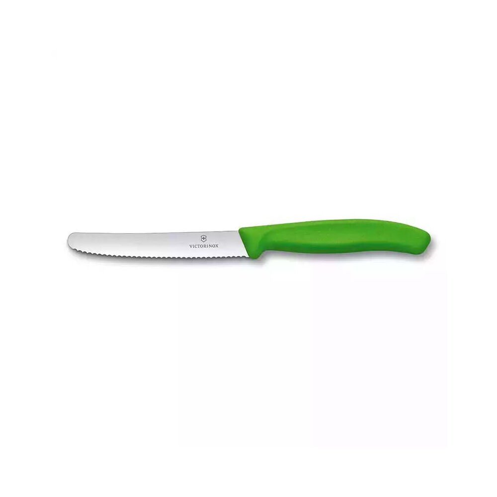 Victorinox 6.7836.L114 11cm Yeşil Tırtıklı Domates ve Sofra Bıçağı