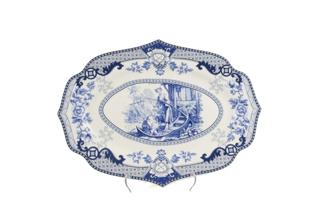 Mikasa Moor Blue Garden Tekli Oval Servis Tabağı 22x30cm