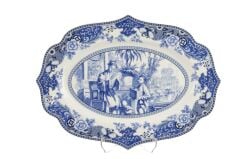 Mikasa Moor Blue Garden Tekli Oval Servis Tabağı 25x34cm