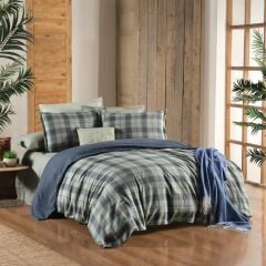 Sarev Kınross Flanel Prıme Nevresim Takımı Çift Kişilik 2Y D K, .Haki