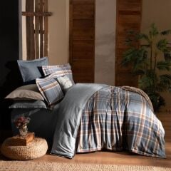 Sarev Callanısh Flanel Prıme Nevresim Takımı Çift Kişilik 2Y D, .Gri