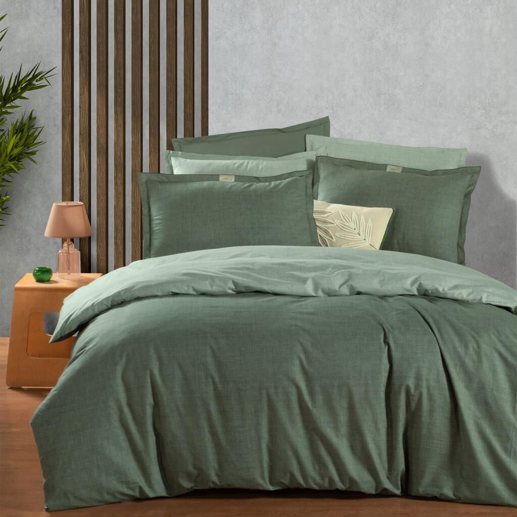 Sarev Solo Tone Rnf Nevresim Takımı Tek Kişilik 1Y D, .Yeşil