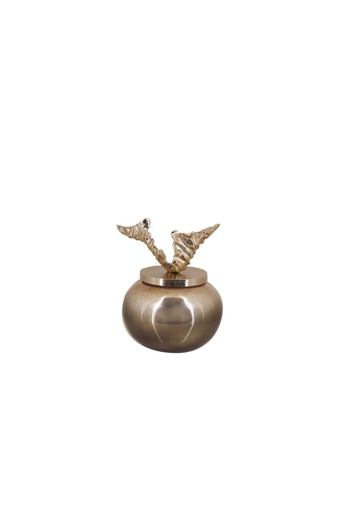 Lucky Art Gold Yapraklı Küp 27 Cm