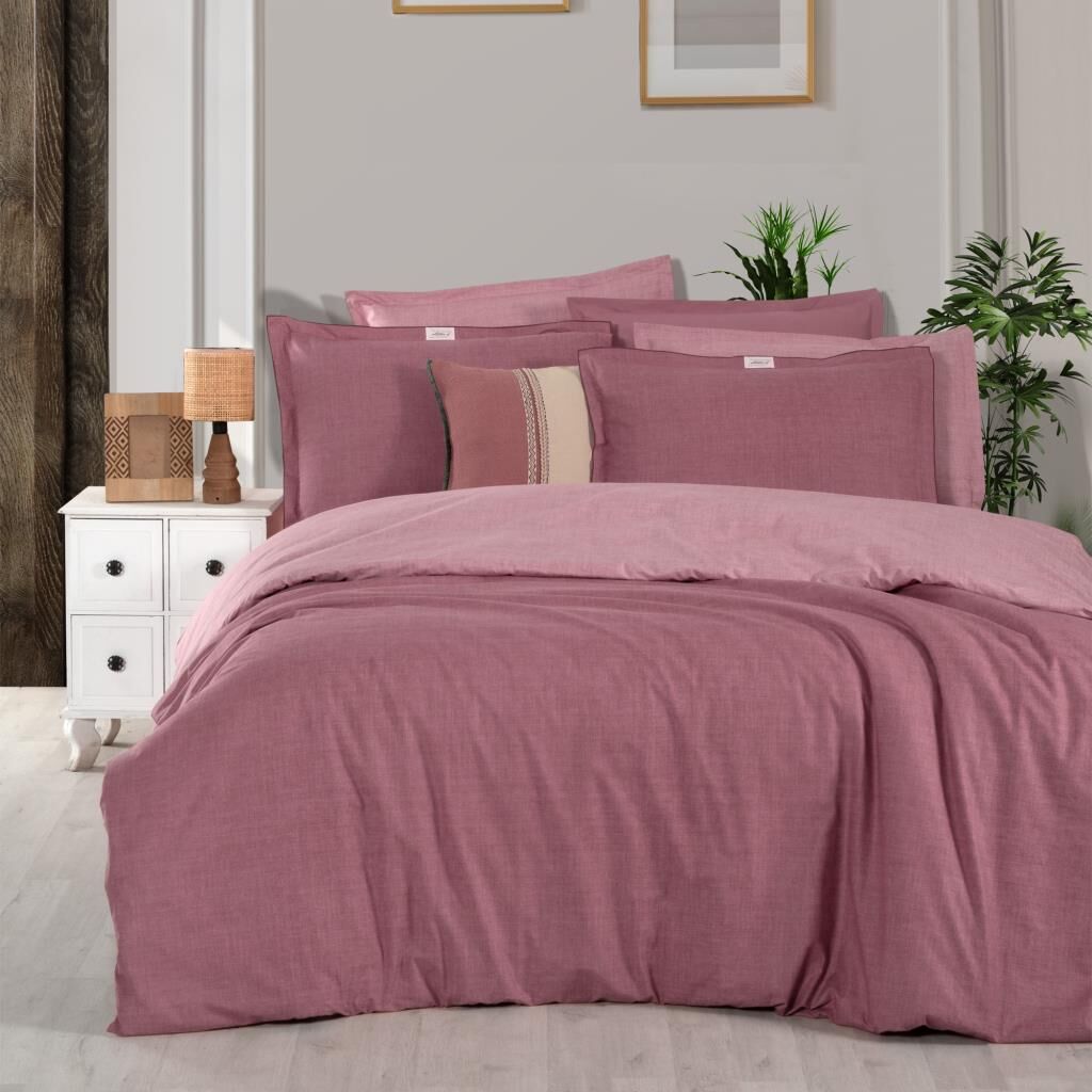 Sarev Solo Tone Rnf Nevresim Takımı Tek Kişilik 1Y D, .Pembe