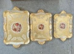 L&M 4/Tgfg-4 Gül Ağacı Fildişi Tepsi 50X30 Cm