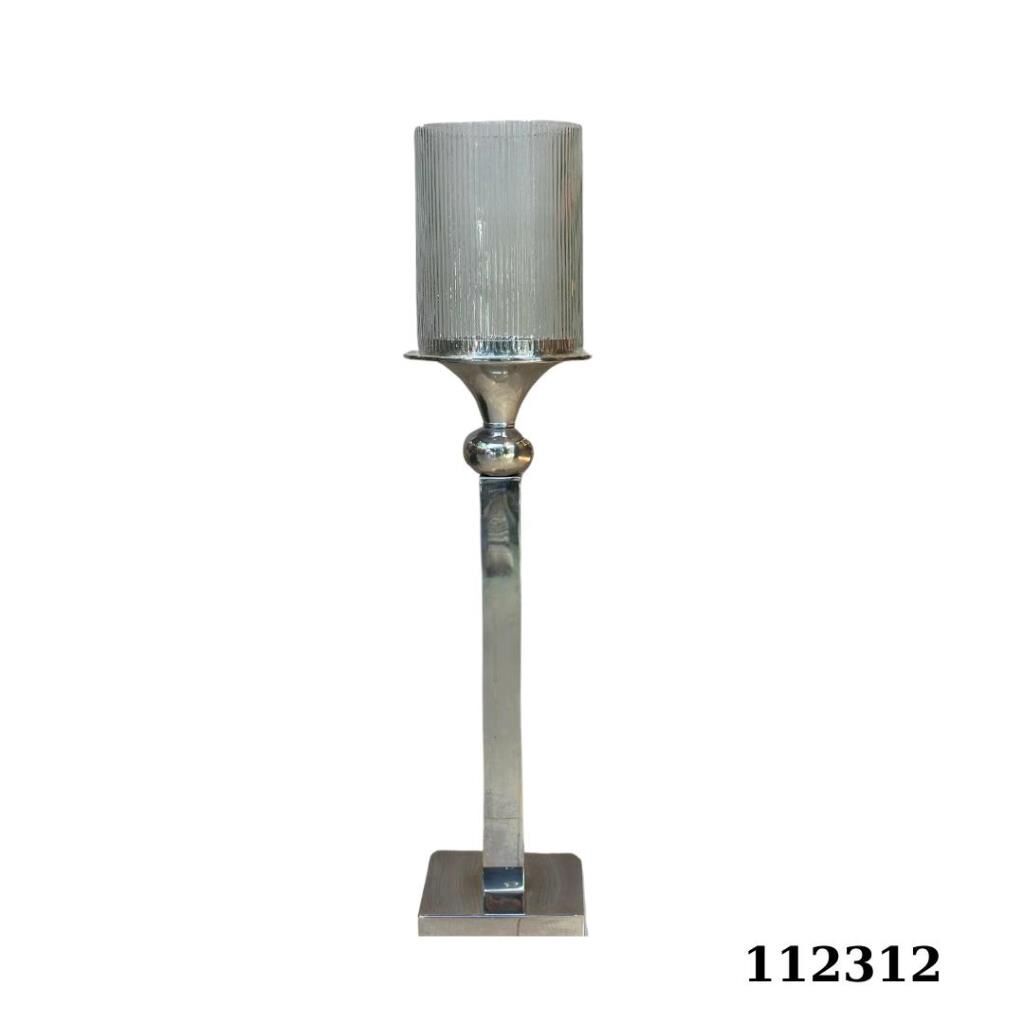 Mikasa Moor Gümüş Cam Hazneli Şamdan 74cm