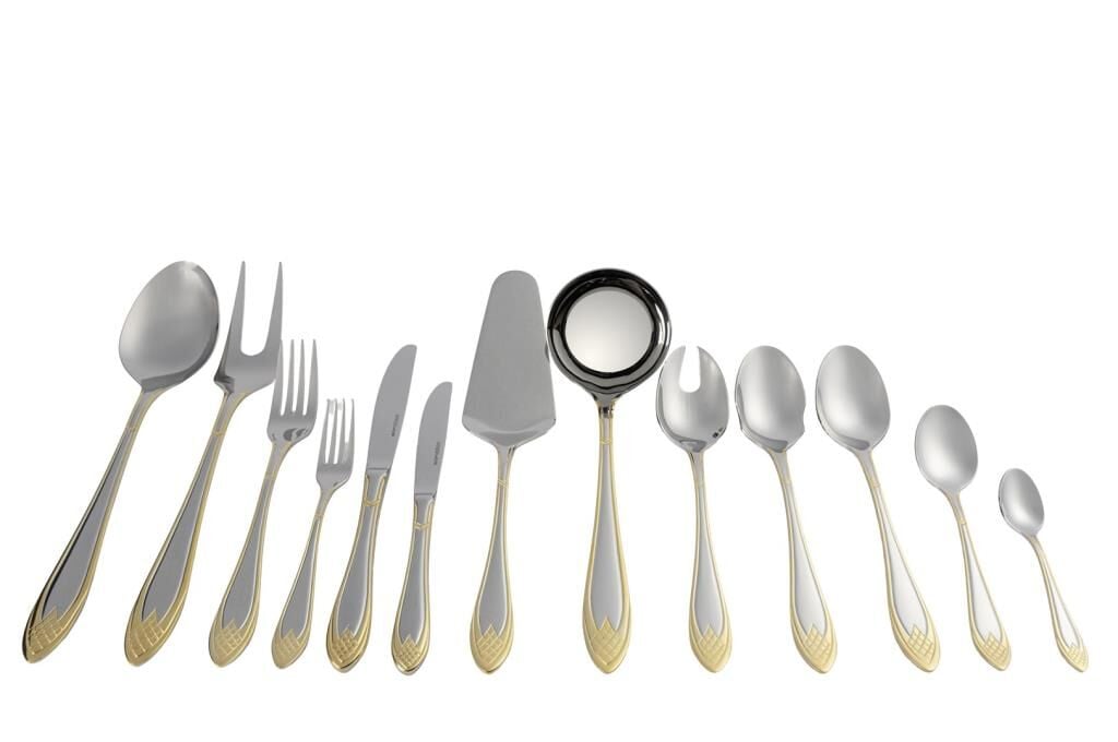 Mikasa Moor Silver Gold Elegance 90 Parça Çatal Bıçak Seti