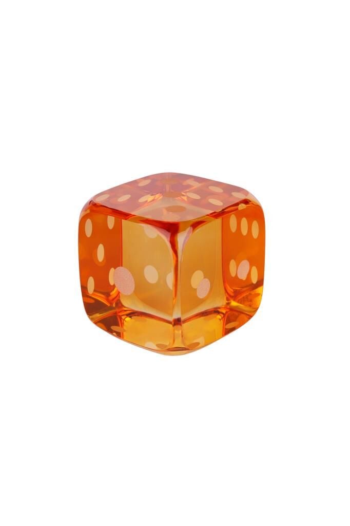 Lucky Art Turuncu Kristal Zar 10 Cm