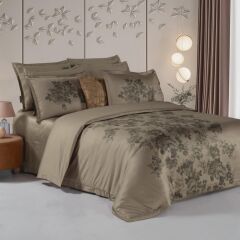 Sarev Lılı Marlen Saten Nevresim Takımı Çift Kişilik 4Y D K, Mocha