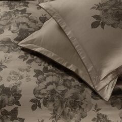 Sarev Lılı Marlen Saten Nevresim Takımı Çift Kişilik 4Y D K, Mocha