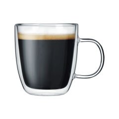 Leggno VETRO Borosilikat Çift Camlı Kulplu Bardak 120ML (2ad)