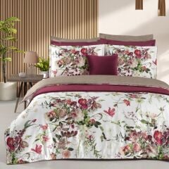 Sarev Bella Rose Saten Nevresim Takımı Çift Kişilik 4Y D K, Multi