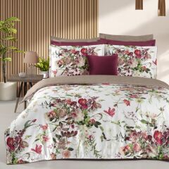 Sarev Bella Rose Saten Nevresim Takımı Çift Kişilik 4Y D K, Multi