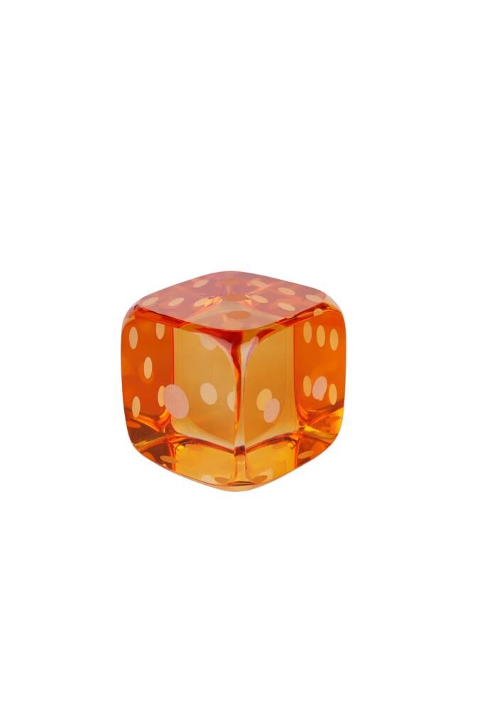 Lucky Art Turuncu Kristal Zar 7 Cm