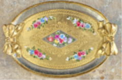 L&M 130/Pgfa-2 Gül Ağacı Gold/Sılver Tepsi 36X26 Cm
