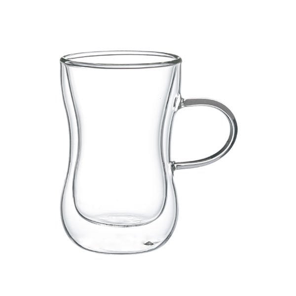 Leggno VETRO Borosilikat Çift Camlı Kulplu Çay Bardağı 150ML (2ad)
