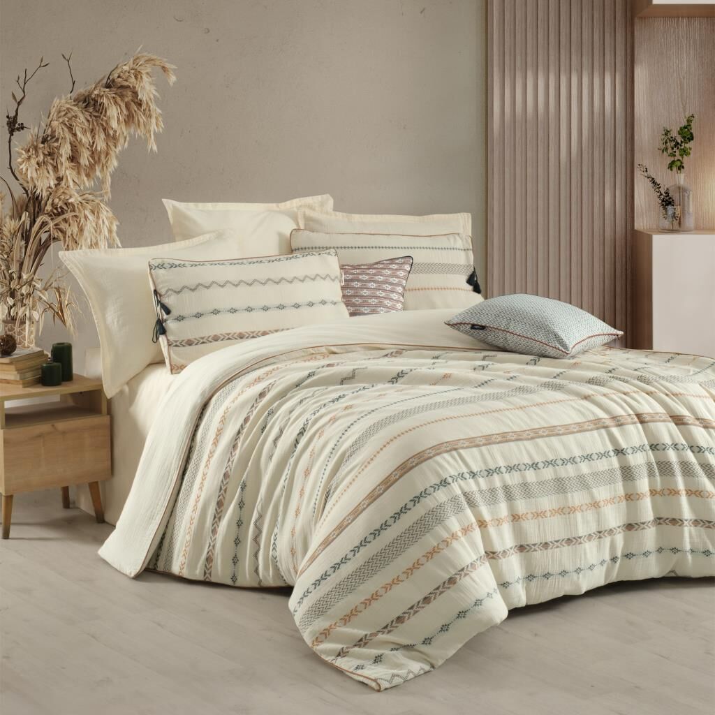 Sarev Mood Comfort Valerıa Nevresim Takımı Çift Kişilik 4Y D K, .Ekru