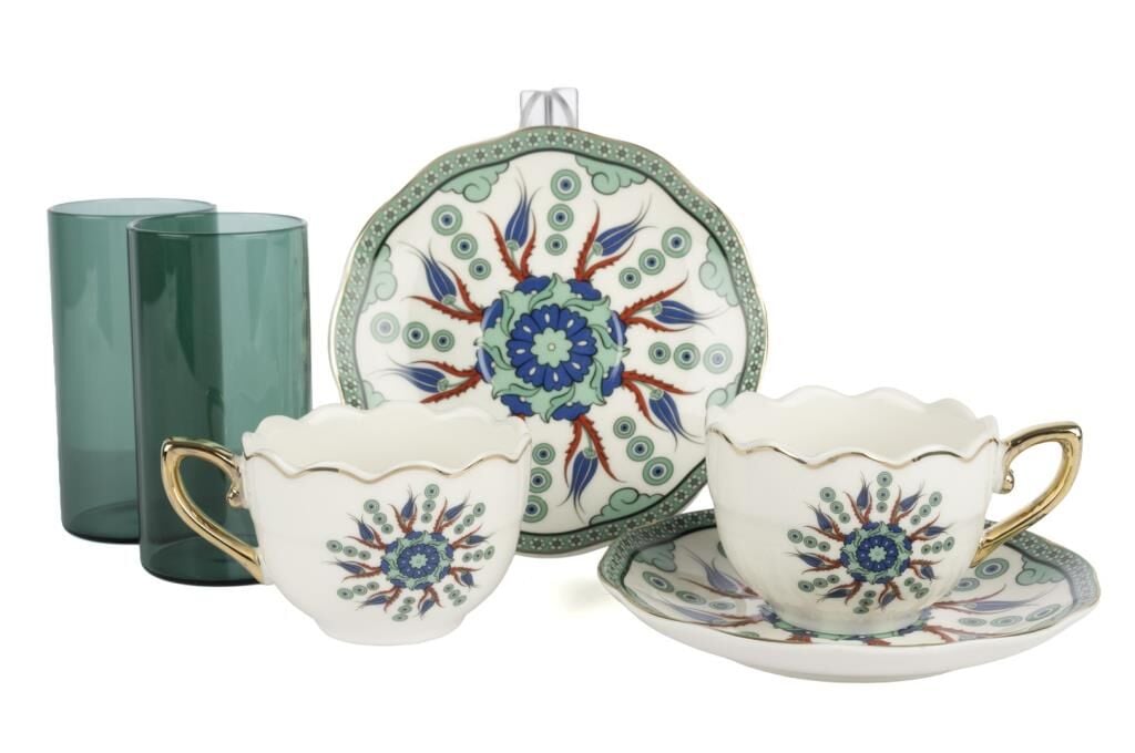 Mikasa Moor Verde Mosaic 2li Kahve ve Su Seti  90ml