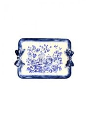 Tirinnanzi Blue  Victoriana Fiyonklu Dikdörtgen Tepsi
 40X28
