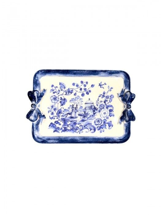 Tirinnanzi Blue Victoriana Fiyonklu Dikdörtgen Tepsi
 38X26